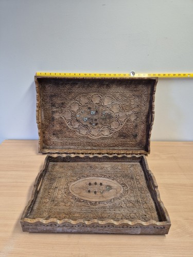 Set two handcarved trays - set, of