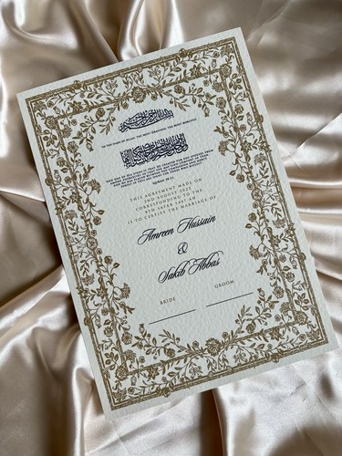 Nikkah certificate - nikkah,