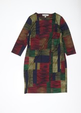 Paco Boutique Women's Multicoloured Geometric Sheath Dress Size 10