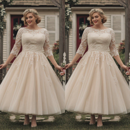 Tea length wedding dresses - length,