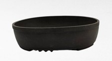 Brown Mica Bonsai Pot - Oval Shape Large Size: 16 1/8" x 13 3/8" x 3.5"OD