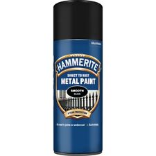 Hammerite BLACK 400ml Direct To Rust Smooth Quick Drying Spray Paint