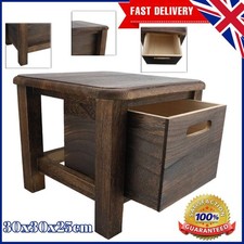 Wood Small Storage Stool Household Space Saving with Drawer Shoe Changing Stool