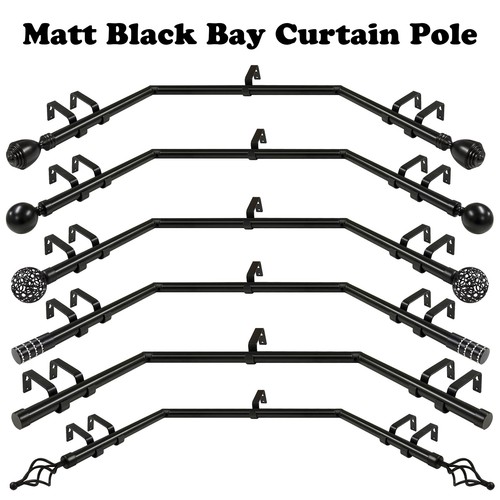 Bay window curtain - bay, pole