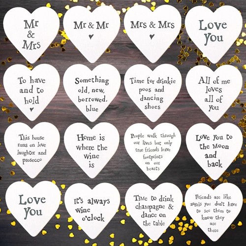 Mini wooden heart plaque - wooden,