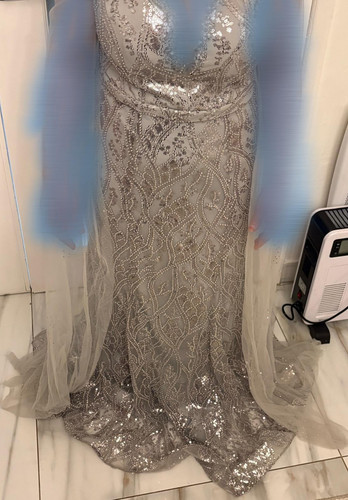 Silver sequin embellished - silver,