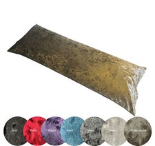 Bolster Crushed Velvet Velour Cushion Pillow Case Lightweight Machine Washable