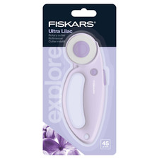Fiskars Rotary Cutter: Straight: Ultra Lilac: 45mm Quilting Sewing Dressmaking