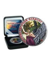 2021 St. Helena £1 1 Oz Silver Coloured Coin The Queen's Virtues Victory.