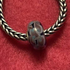 Glass Dark Blue brown turquoise  Swirl Trollbead Charm Bead With Gift Bag