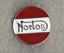 Norton motorcycle pin badge. Round design. Metal. Motorbike. British Biker
