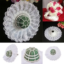 Collar Flower Wedding Holder Handle White Bouquet Holder 1 Set Bridal Bride Lace