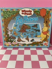 Disney Winnie The Pooh Vintage Retro Fuzzy Felt Pictures Toy Game
