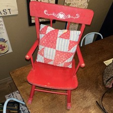 Red Wooden Doll Chair