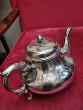 Antique Silver Plated  Teapot with flower design & engraving - Elkington & Co