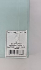 Culinary Concepts Silver Plated Hammered Lover's Flutes On Heart Stand