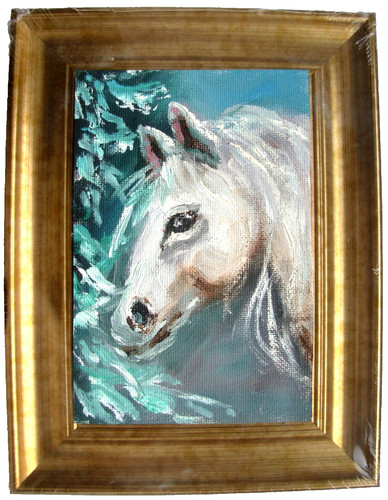 White horse framed - horse,