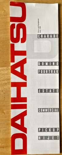 Daihatsu brochure price list - price,
