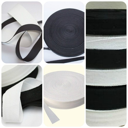 White cotton tape - 10mm, webbing