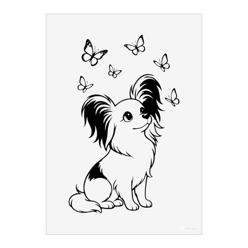 Papillon dog butterflies - dog, &