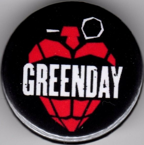 Green day pin button - green,