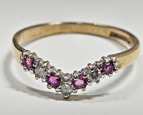 9ct yellow gold red stone - gold, and