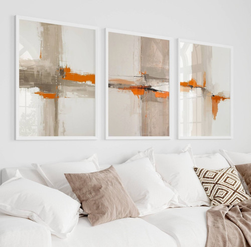 Orange and neutral abstract - and,