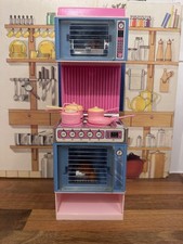 Vintage Hasbro Sindy Dollhouse Pink Blue Kitchen Cooker Hob Oven Accessories