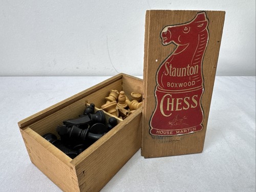 Vintage wooden chess set house - chess,