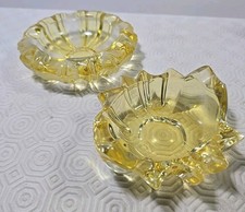 Two Vintage Yellow Glass