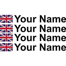 4x Flag & Personalised Name