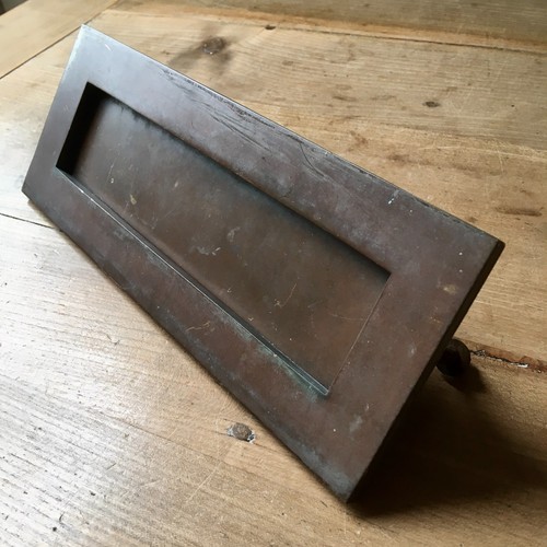 Vintage brass letter box door - box,