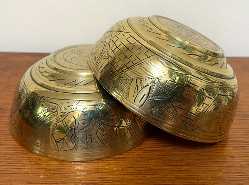 Vintage egyptian brass - egyptian, bowls