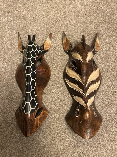 Wooden giraffe zebra face - giraffe,