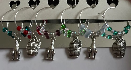 Wine glass charms - set, 6