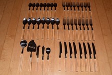 Vintage Lifetime Cutlery Stainless Clear Lucite Flatware Service for 8 ~ 45 pcs.