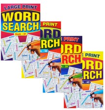 4 X A5 Mega WordSearch Puzzle Book Books  Trivia LARGE PRINT BK57-60