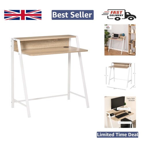 Elegant oak and white computer - oak,