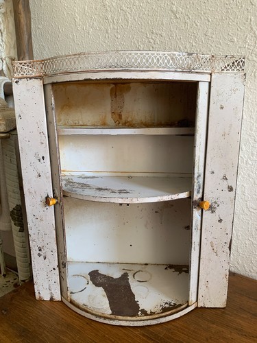 Vintage metal cabinet chippy - metal,