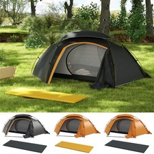 1 Person Camping Dome Tent with Inflatable Mattress, Rainfly
