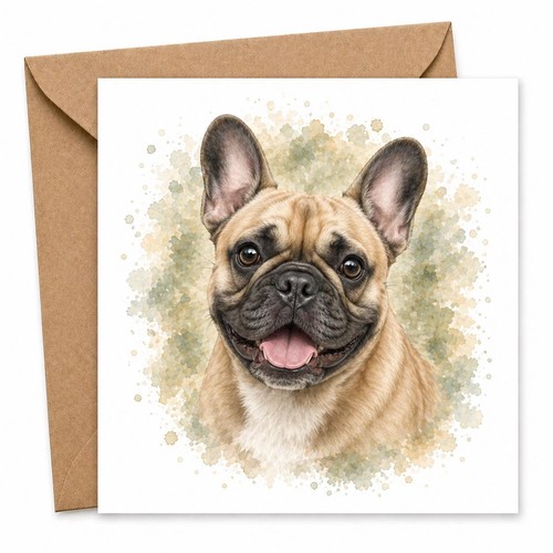 French bulldog card - bulldog,