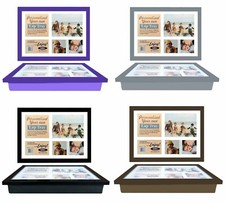 Personalised Wooden Lap Tray Breakfast Laptop Table With Bean Bag Soft Cushion