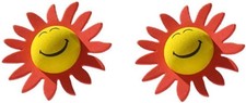 2 Pcs Red Sunflower Car