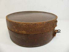 (ref288CK) Antique leather collar box 19.5cm diameter 8cm deep