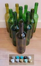 10X Empty Green Wine Bottles