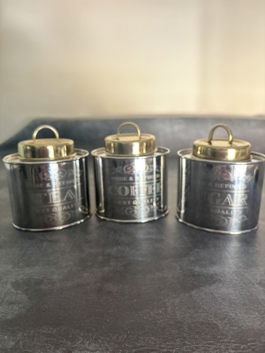 3pc silver metal coffee tea - metal,