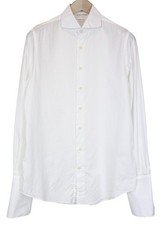 SUITSUPPLY Men's Formal Shirt 39/15.5 Slim White Pure Cotton Cutaway Collar *