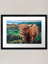 Highland Cow Vivid Painting