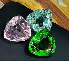 200 Ct 3 PCS Natural Trillion Cut VVS Topaz GIE Certified Gemstone Lot 3 Color