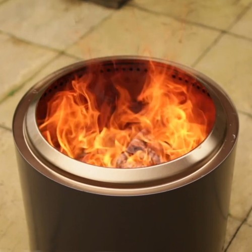 Large smokeless black fire pit - black,